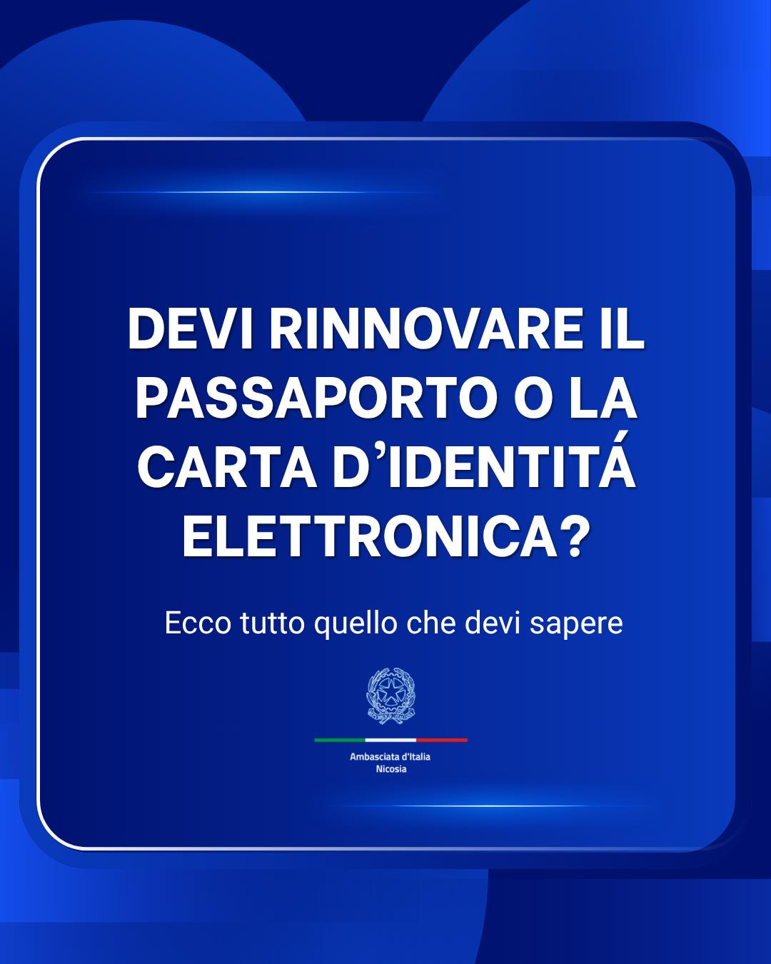 Rinnovo passaporto e CIE